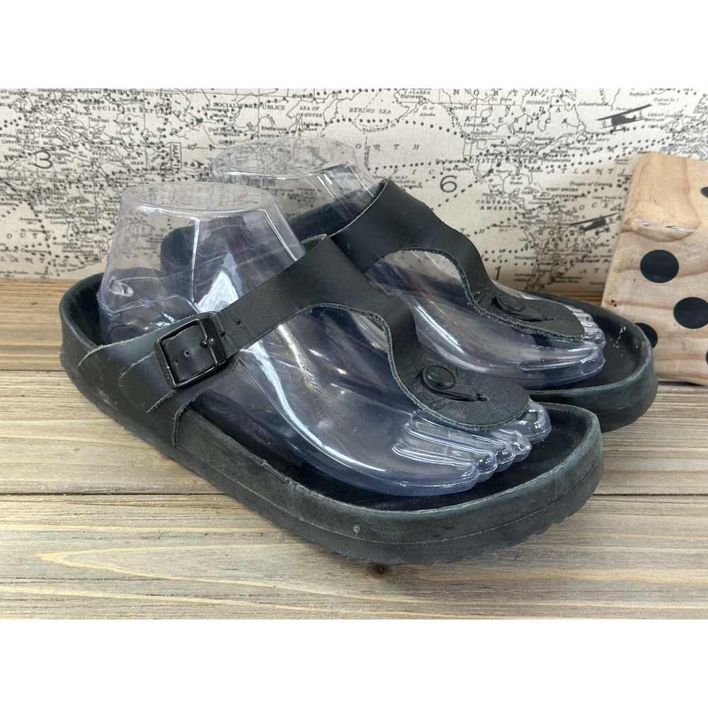 Birkenstock Black Slides Gizeh Sandals Women's Sz 39 / 8 BOHO